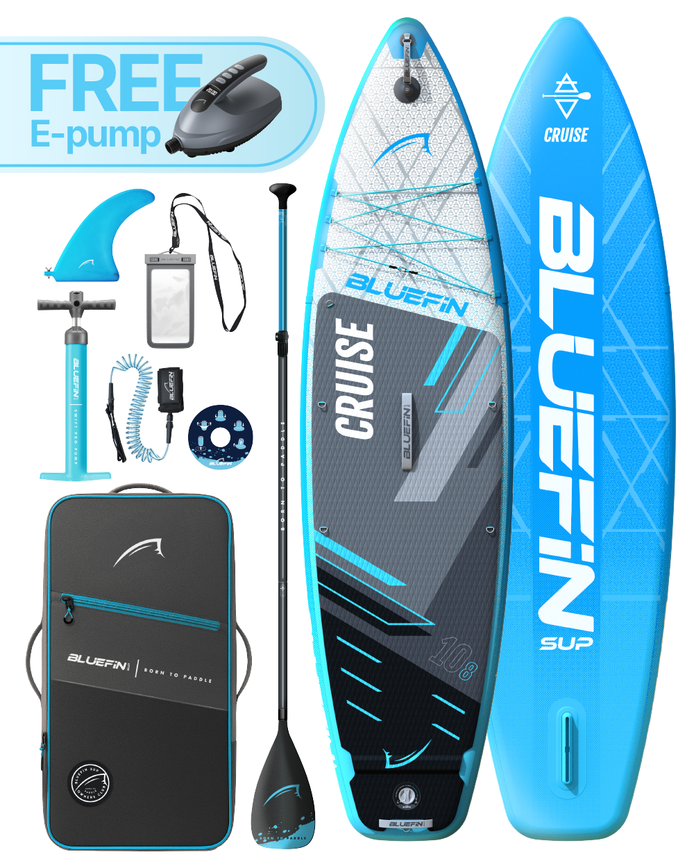 Bluefin Cruise 10'8 Inflatable Paddleboard SUP - Blue
