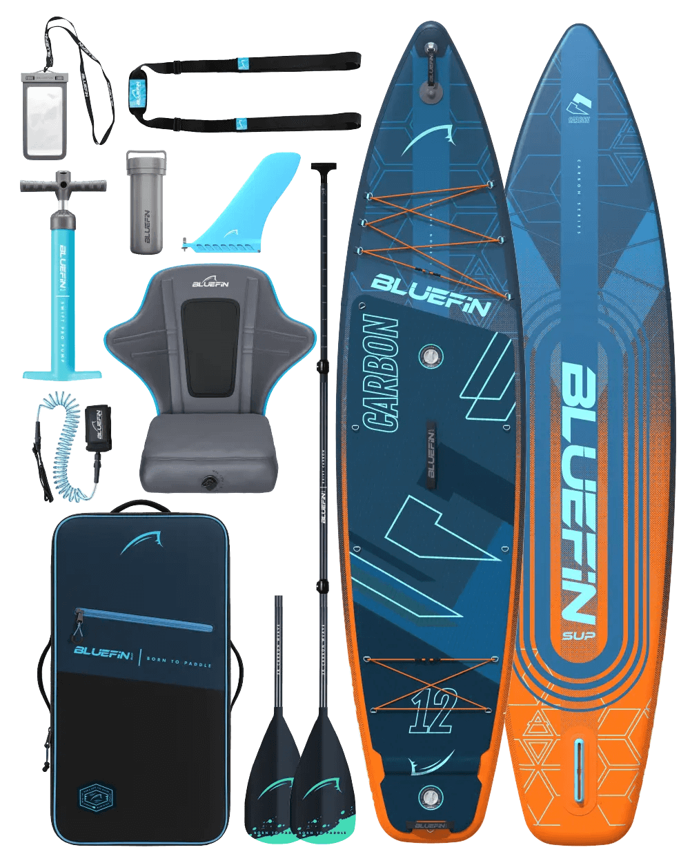 Bluefin Orange Carbon 12' Premium Inflatable SUP Paddleboard