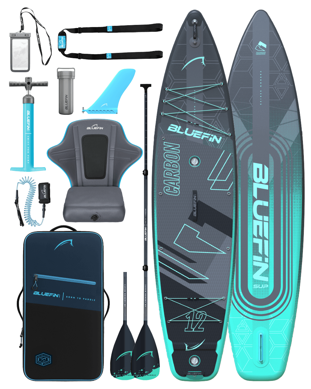 Bluefin Mint Carbon 12' Premium Inflatable SUP Paddleboard