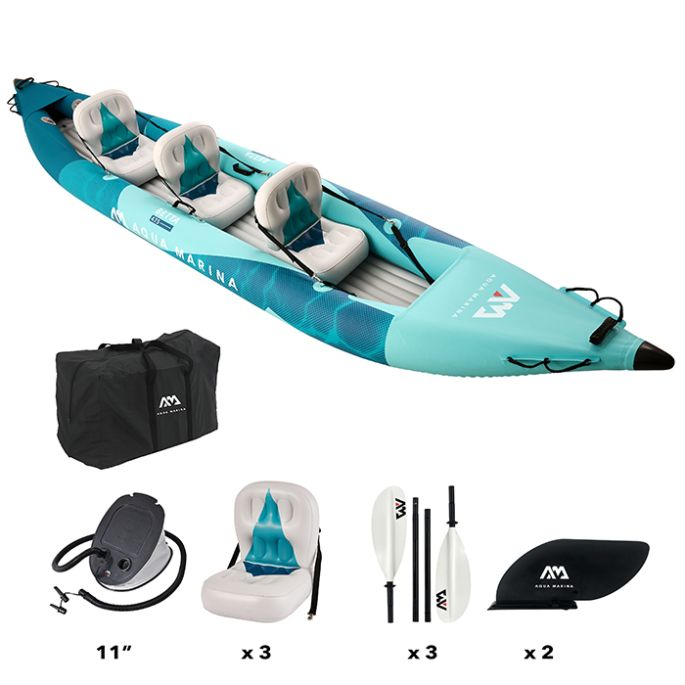 Aqua Marina Betta HM K0 475 Kayak - Spacious 3-Person Inflatable Kayak